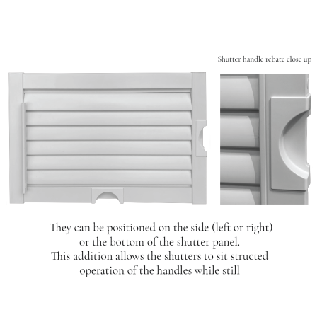 Perfect fit shutter handle rebate