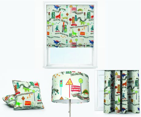 Prestigious Textiles Dino City Jungle Roman Blind